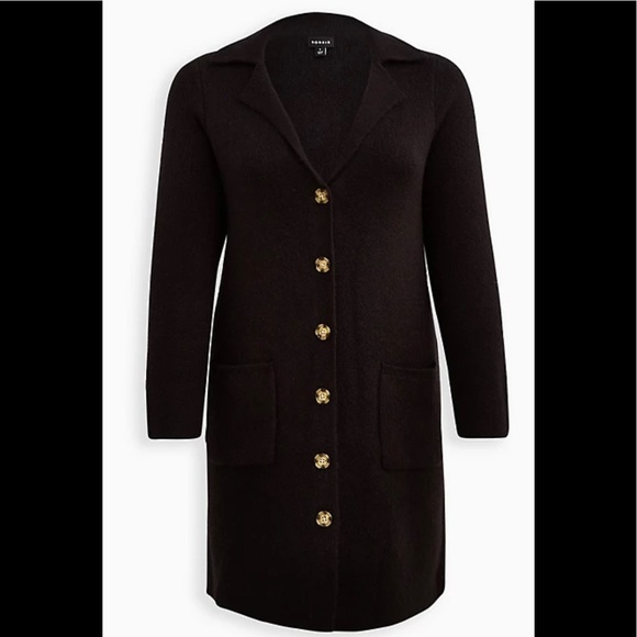 torrid Sweaters - TORRID NOTCHED COLLAR CARDIGAN SWEATER BLACK SZ 0 NWT